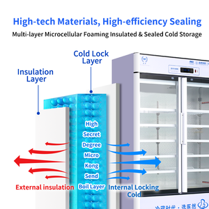 Refrigerador biomédico 680L 2-8 °C-ideal para <span class=keywords><strong>farmacia</strong></span>, laboratorio, Hospital e investigación, YR/FL680 - Product Image 3