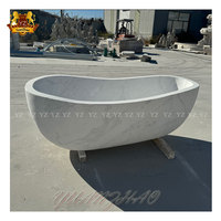 Baignoire autoportante moderne pour adultes, nouvelle conception, couleur beige, en marbre travertin, surface solide, avec bain à remous écologique