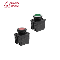 Serie CJK 22mm Marco de mosaico plano negro Interruptor de botón eléctrico montado al ras IP65 Plástico LED 1NO 1NC Control industrial