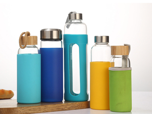 Botella de vidrio de hidrógeno térmico personalizada de 300ml y 500ml, diseño motivacional transparente para niños, tapa de bambú para beber directamente - Product Image 3