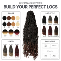 Perruque Xuchang Hongxiu Henan, modèle néerlandais, cheveux bouclés au crochet, 36 pouces, 21 mèches, dreadlocks, double trame, exotisme