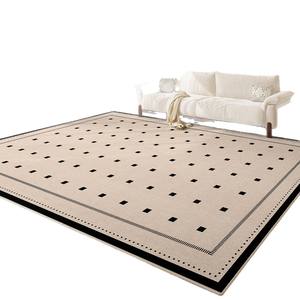 Tapis de salon de style français, rectangulaire, en velours cristal, à motifs géométriques, résistant aux taches, tapis de décoration pour la maison - Product Image 5