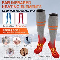 Chaussettes de sport en coton à hauteur du genou, auto-chauffantes, alimentées par batterie USB, de haute qualité, pour l'hiver, enfants et jeunes, impression numérique intégrée