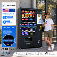 Distributeur automatique commercial de boissons et d'aliments à écran tactile pour l'extérieur, fabriqué par RUNYANG, fonctionnant avec des pièces de monnaie
