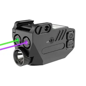 Flashlights Rechargeable Tactical Flashlights With Green Purple Beam And White LED Light Combo