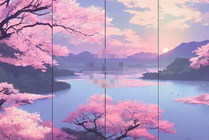 Paysage sous les arbres de fleurs de <span class=keywords><strong>cerisier</strong></span> japonais Peel and Stick Wallpaper - Product Image 4