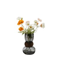 Vase en verre de luxe créatif - Design incrusté fait main pour arrangements de fleurs séchées, hydroponie, table à manger/cafetière