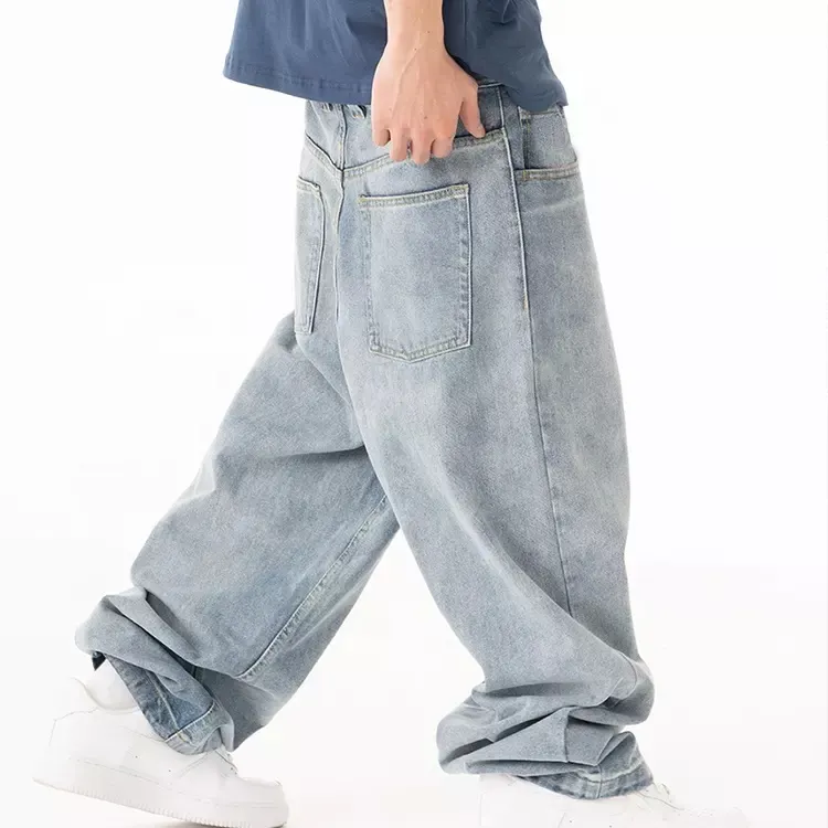 Plain Baggy Jeans Men Mens Oversized Jeans Men Hip hop Jeans Streetwear Pants Baggy