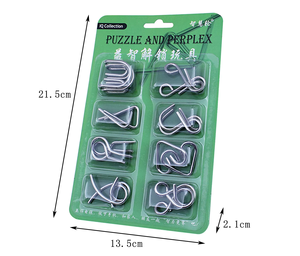 ของเล่นบลิสเตอร์โลหะสำหรับเด็ก8ชิ้นทดสอบทดสอบ<span class=keywords><strong>ไอคิว</strong></span>เกมหยอกเย้าสมอง - Product Image 2