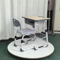 Ensemble de table et chaise d'étude pour étudiants du collège, moderne, réglable, robuste, avec structure en acier durable