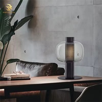Nordique Moderne De Luxe Salon Décoratif Fumé Gris Verre Tactile Décor Fantaisie Led Lampe De Table