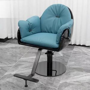 Hot Selling Hairdressing <b>Chair</b> Height Adjustable <b>Barber</b> Unit Station Leather Made Swivel <b>Chairs</b> for Hairdresser - Product Image 5