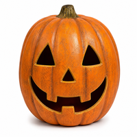 Masque de Jack O'Lantern réaliste au design original pour fête d'Halloween, citrouille orange thermoformée de qualité supérieure