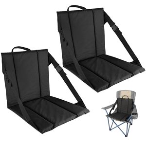 Kursi Lipat Tebal dengan Bantalan Anti Kotor, Sandaran Tahan Lembab, Kursi Portabel untuk Berkemah di Luar Ruangan, Pantai, Konser - Product Image 1