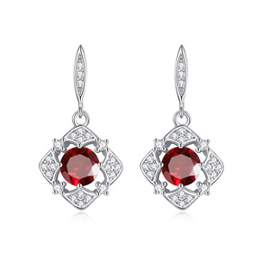 9 boucles d'oreilles pendantes vintage à motif floral ajouré, en argent sterling 925, avec pierres précieuses naturelles colorées, bijoux pour petite amie, idéal pour un cadeau - Product Image 1