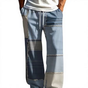 Pantalon de survêtement ample pour homme, style streetwear, à blocs de couleur, avec cordon de serrage et taille élastique, décontracté - Product Image 1