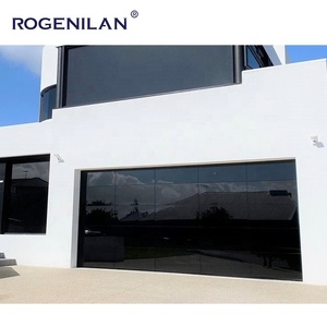 <span class=keywords><strong>Porte</strong></span> da Garage Scorrevoli Pieghevoli Rogenilan Nere Antivento Senza Telaio in Vetro a Specchio per Case - Product Image 3