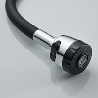 Robinet de cuisine flexible contemporain à eau froide avec douchette extractible en zinc, rotation à 360 degrés, montage mural pour utilisation en cuisine
