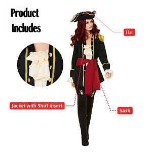Costume de capitaine pirate femme ODM vente entière pour Halloween et événements de fête à thème ensemble complet pour jeu de rôle - Product Image 2