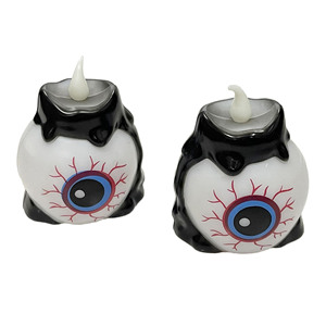 Lampe bougie œil lumineux d'Halloween, décorations pour la fête des fantômes, lampe œil aux yeux colorés avec éclairage par bougie, veilleuse, cadeau - Product Image 1