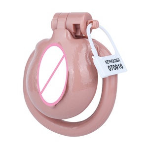 Jaula de Castidad Masculina con Forma de Vagina Realista, Jaula Hueca para Pene con Anillo para Pene de 4 Tamaños, Ejercicio de Abstinencia para Hombres - Product Image 2