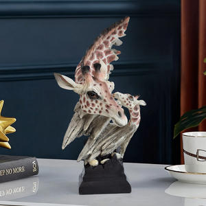 European Giraffe Head Epoxy <b>Resin</b> Artistic Sculpted Folk Art Figurine Home Living Room TV/Wine Cabinet Decoration High-end - Product Image 2
