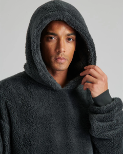 Factory Adult Ultra Soft <strong>Fluffy</strong> Plain Hooded Loungeable 1 Piece <strong>Mens</strong> Flannel Thermal 100% Polyester Winter <strong>Pyjama</strong> Pant Sleepwear - Product Image 2