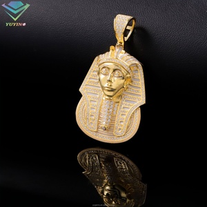 Pendentif Yu Ying Pharaoh en argent S925, or jaune 18 carats, diamant moissanite VVS, collier pendentif pour la vie hip-hop - Product Image 2