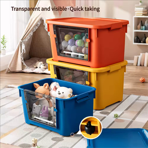 Direct Factory <b>Extra</b> <b>Large</b> Plastic Storage Box with Front Open Window Baby Clothing Organizer for Toys and Bedding - Product Image 3
