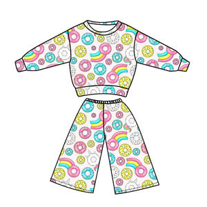 Conjunto de Ropa para Niñas Recién Nacidas, Camiseta Dulce de Manga Larga con Cuello y Pantalones Holgados de Dos Piezas, Ropa Infantil de Seda de Leche Suave - Product Image 3