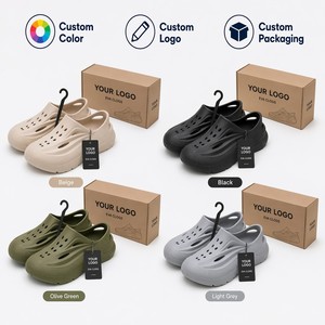 Sabots de jardin pour hommes en EVA, durables, à côtés côtelés, semelle épaisse, logo personnalisé, amorti doux - Product Image 4