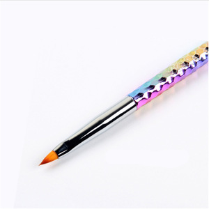 แปรงแต่งเล็บทรงแบนหัวกลม สีสันสดใส สำหรับวาดลายเจล  ขนแปรงไนลอนทนทาน ใช้สำหรับตกแต่งเล็บในร้านทำเล็บ - Product Image 4
