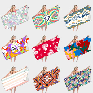 Serviette de plage recyclée, extra absorbante, sans sable, impression recto-verso, format petit sac de voyage - Product Image 3