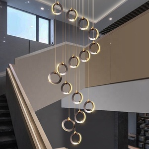 Lámpara de Araña de Lujo <span class=keywords><strong>para</strong></span> Villa, Hotel, Loft, Escaleras, Iluminación Colgante Larga, Moderna - Product Image 1