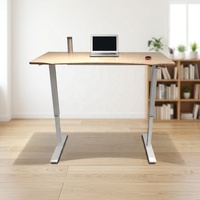 Bureau assis-debout moderne à vérin à gaz, double colonne pneumatique, hauteur réglable, pour l'étude et l'utilisation commerciale en bureau