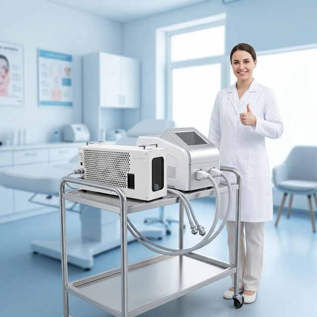 OCOCOO Enclosed External Water Cooling Station with Smart Digital Display White Metal Case for AI Server Medical Laser