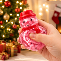 Jouet Squishy Bonhomme de Neige de Noël Mignon à Remontée Lente Anti-Stress, Jouet Fidget, Coffret Cadeau de Fêtes pour Enfants, Idéal pour Faveur de Fête, Vente en Gros