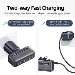 Banque d'alimentation mini USAMS 20W avec deux interfaces cachées, charge rapide, <span class=keywords><strong>chargeur</strong></span> de <span class=keywords><strong>batterie</strong></span> externe portable pour smartphones - Product Image 4