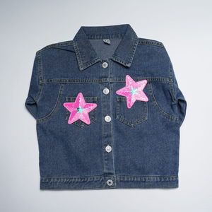 2 piezas de pegatinas de parche adhesivo de fusión en caliente con purpurina de pentagrama, etiquetas de insignia, accesorios de ropa pegatinas de tela DIY - Product Image 6