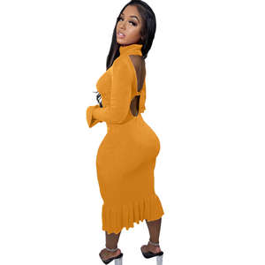 ชุดเดรสบอดี้คอนถักแบบเว้าหลังเซ็กซี่,ชุดเดรสบอดี้คอนสำหรับงานวันเกิดปี2022 - Product Image 4