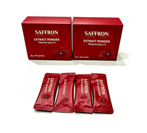ผงเครื่องดื่มสารสกัดหญ้าฝรั่นฉลากส่วนตัว 2 กรัม x 30 ซอง ผลิตภัณฑ์เสริมอาหารสมุนไพร คุณภาพพรีเมียม ผงหญ้าฝรั่นละลายได้ - Product Image 1