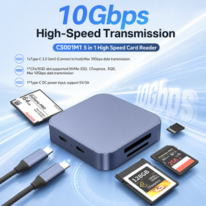 Lecteur de cartes 5 en 1 USB C <span class=keywords><strong>CFexpress</strong></span> Type B XQD CFast SD TF, adaptateur de carte mémoire en aluminium haute vitesse 10 Gbps pour appareil photo, ordinateur portable - Product Image 3