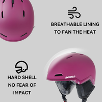 Casque de ski ultraléger personnalisé avec partie de l'oreille et longue doublure en fourrure double coque PC casque de ski de randonnée pour la neige