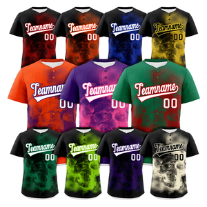 Op maat gemaakte streetwear baseballtrui Phantom Skull Series teamuniform groothandel gesublimeerd lage minimale bestelhoeveelheid gratis ontwerp hiphop heren shirt - Product Image 1