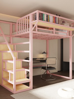 Lit double moderne et simple en fer avec étagère de rangement intégrée, lit combiné multifonctionnel pour gîte, hôtel, mobilier de maison