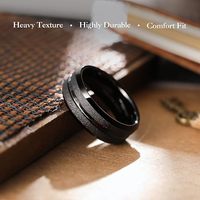 Bagues en tungstène noir de 8 mm de haute qualité pour hommes et femmes, classiques, pour fiançailles et mariage, sablées, avec logo gratuit, ajustement confortable