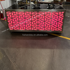 Buffet OKEY Chauffe-plats à <span class=keywords><strong>gaz</strong></span> Comptoir de traiteur Table de buffet chinoise Dimsum Station de service de buffet de restaurant mobile - Product Image 2