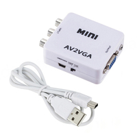 BAJEAL - Convertidor AV a VGA Blanco, 1080P 60Hz, AV2VGA, CVBS AV/RCA a VGA, con 1 Año de Garantía y Caja de Regalo para Monitor de TV