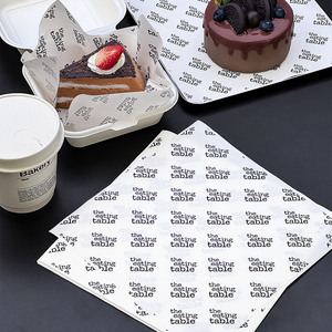 Maßgefertigtes Umweltfreundliches Biologisch Abbaubares Recycelbares Fettdichtes Wasserfestes Einweg-Lebensmittelverpackungspapier für Desserts & Kuchenbacken - Product Image 4