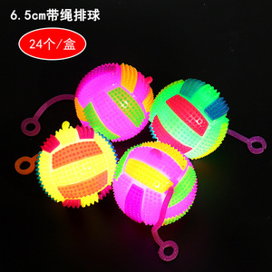 Ballons <span class=keywords><strong>en</strong></span> caoutchouc pointus lumineux, jouet anti-stress LED clignotant, balles pointues lumineuses avec corde, ballon de football couineur de 6,5 pouces - Product Image 4